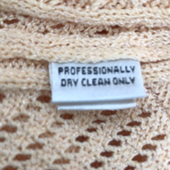 St. John Collection by Marie Gray Open Knit Cardigan Peach - Picture 6 of 6